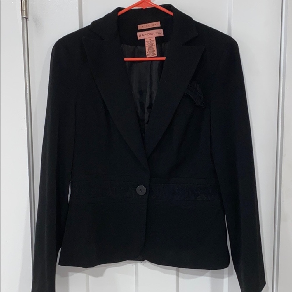 Black blazer with lace detail